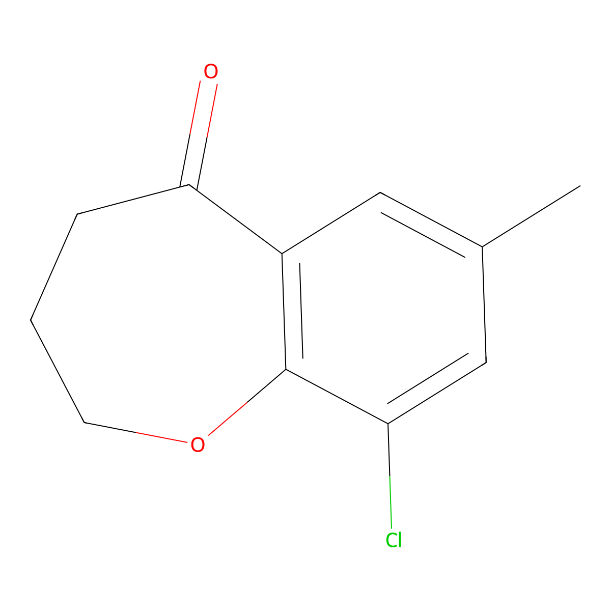 9-Chloro-7-methyl-2,3,4,5-tetrahydro-1-benzoxepin-5-one molecular structure, CAS 1250774-56-1