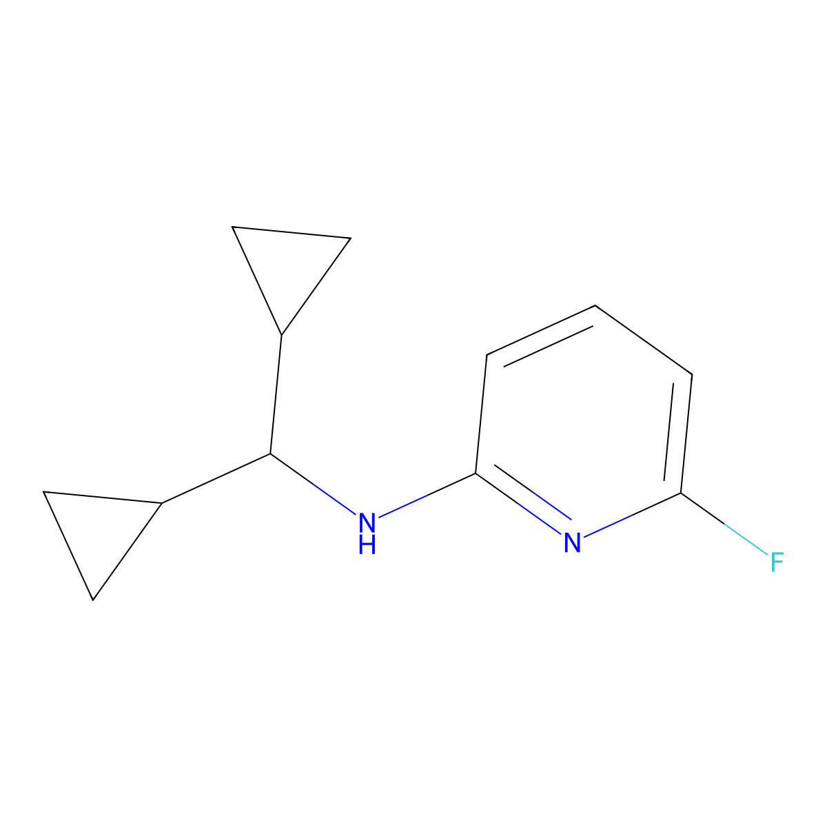 N-(dicyclopropylmethyl)-6-fluoropyridin-2-amine molecular structure, CAS 1250775-64-4