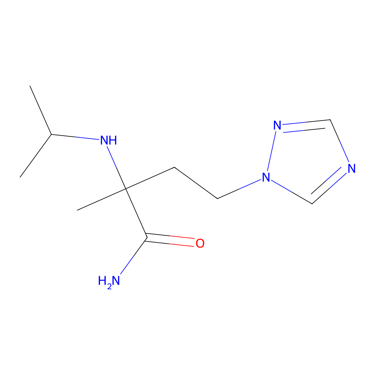2-(Isopropylamino)-2-methyl-4-(1h-1,2,4-triazol-1-yl)butanamide molecular structure, CAS 1250776-13-6