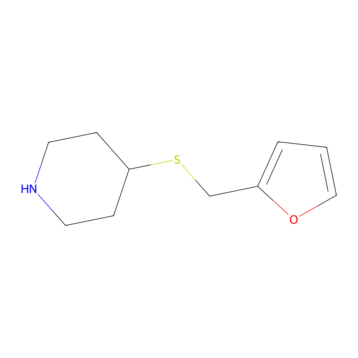 4-{[(Furan-2-yl)methyl]sulfanyl}piperidine molecular structure, CAS 1250777-84-4