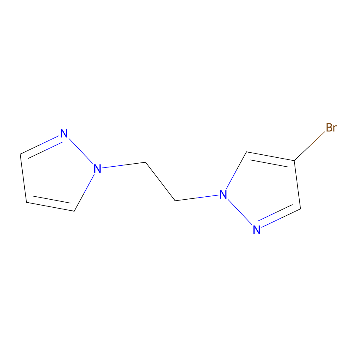 4-Bromo-1-(2-pyrazol-1-ylethyl)pyrazole molecular structure, CAS 1250779-37-3