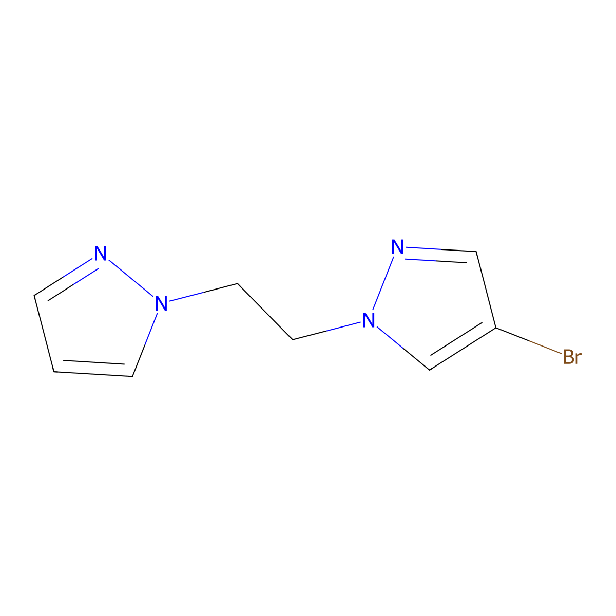 4-Bromo-1-(2-pyrazol-1-ylethyl)pyrazole molecular structure, CAS 1250779-37-3