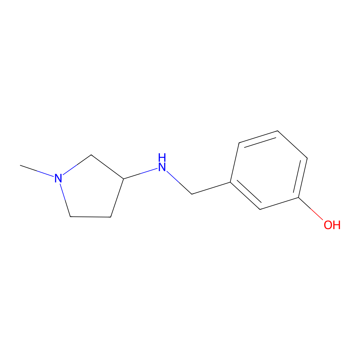 3-{[(1-Methylpyrrolidin-3-yl)amino]methyl}phenol molecular structure, CAS 1250779-73-7