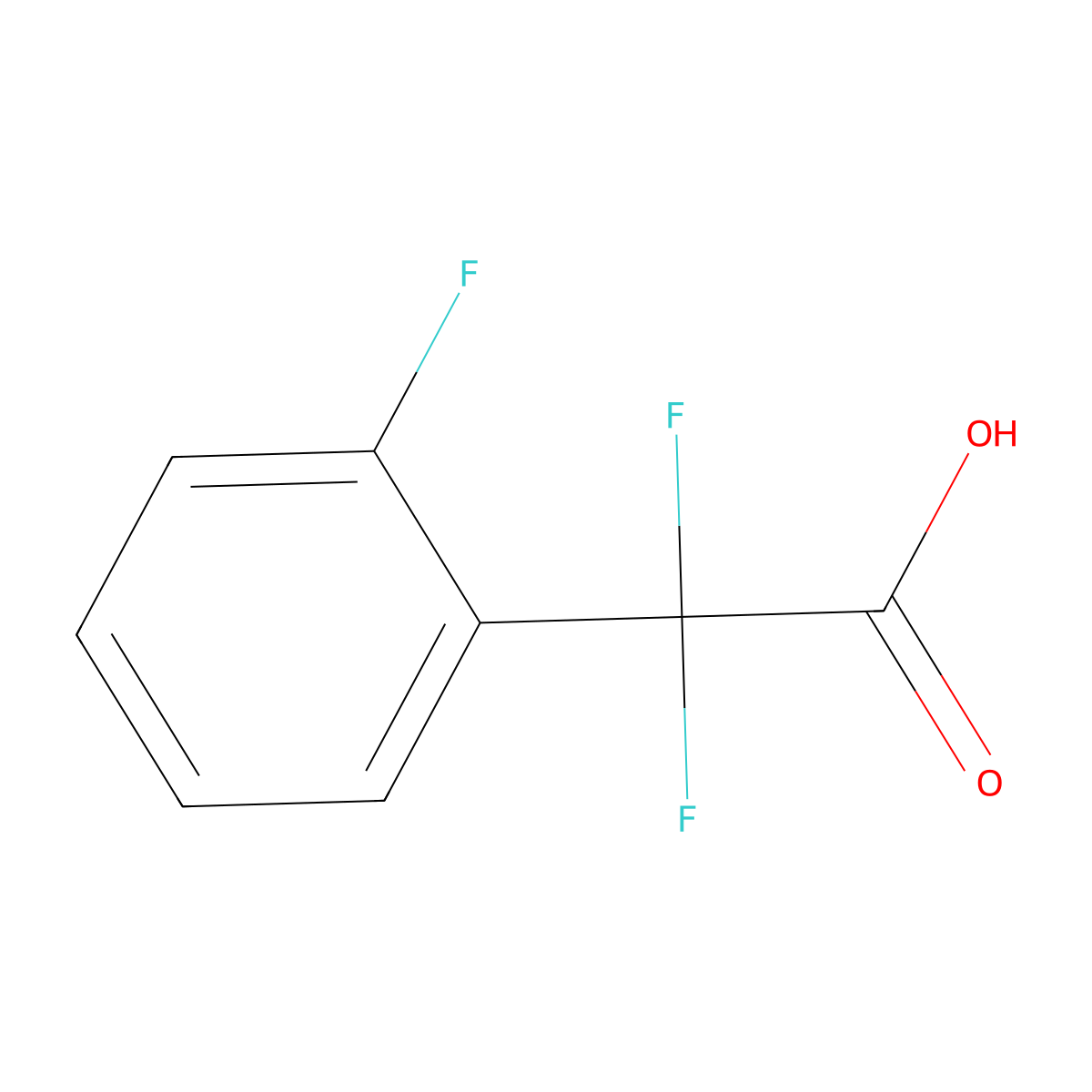 2,2-Difluoro-2-(2-fluorophenyl)acetic acid molecular structure, CAS 1250779-80-6