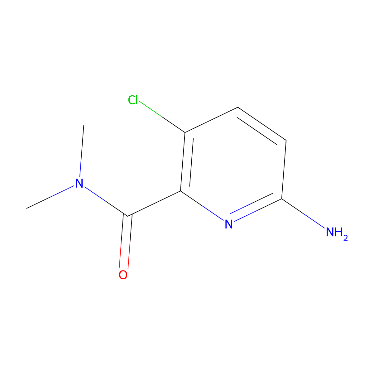 6-amino-3-chloro-N,N-dimethylpyridine-2-carboxamide molecular structure, CAS 1250781-79-3