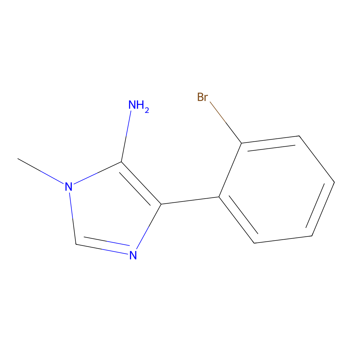 4-(2-Bromophenyl)-1-methyl-1H-imidazol-5-amine molecular structure, CAS 1250782-76-3