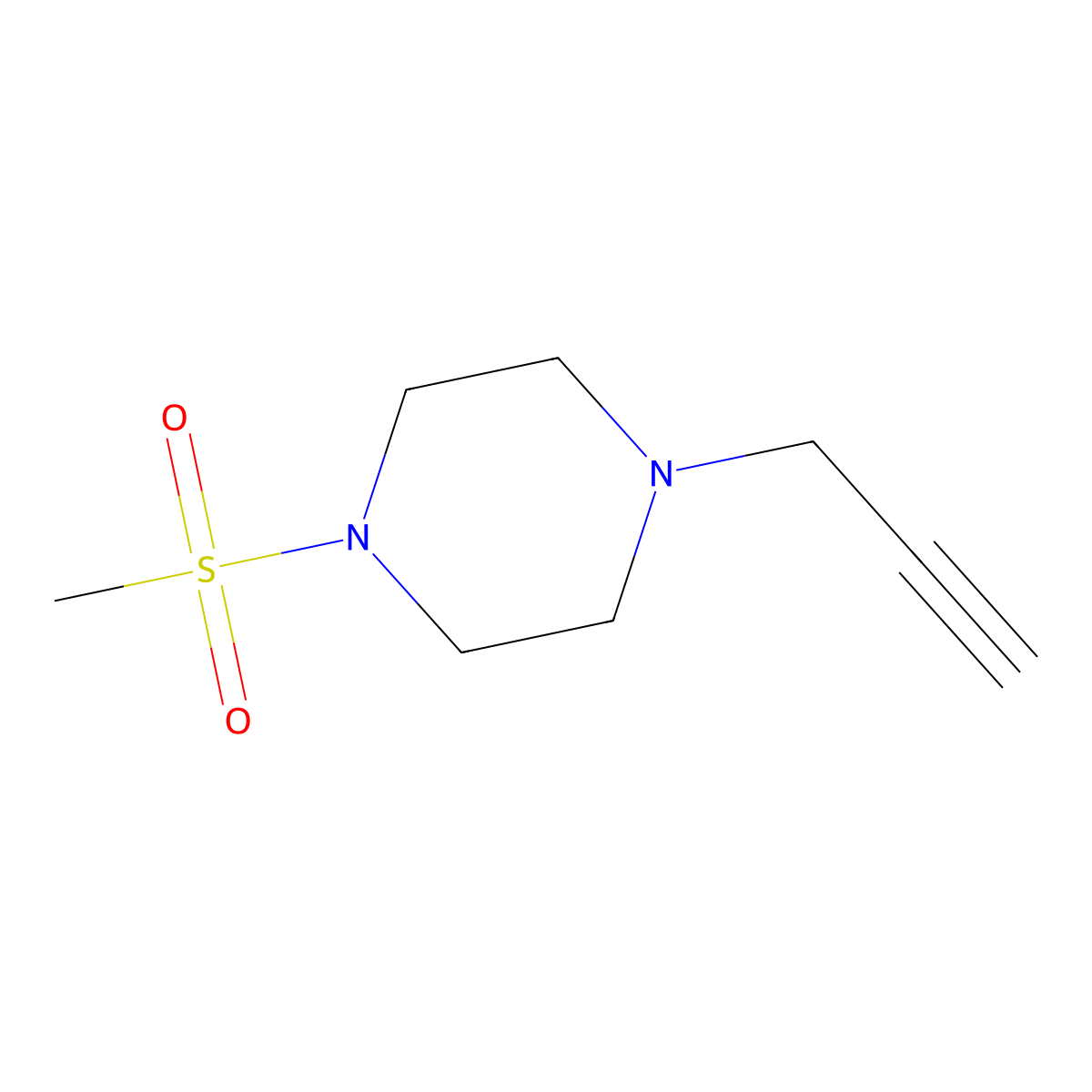 1-(Methylsulfonyl)-4-(prop-2-yn-1-yl)piperazine molecular structure, CAS 1250783-41-5