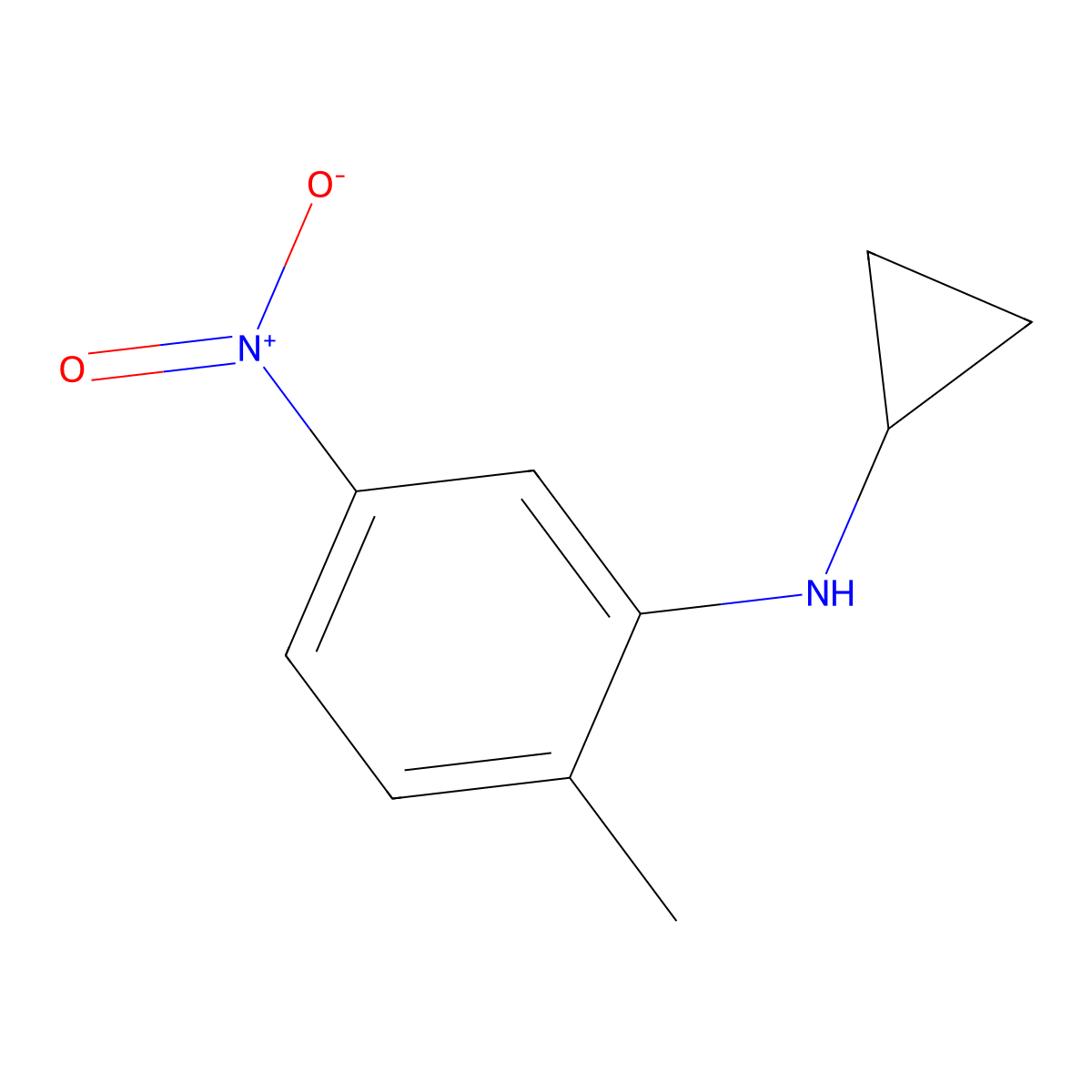 Cyclopropyl-(2-methyl-5-nitro-phenyl)-amine molecular structure, CAS 1250783-56-2