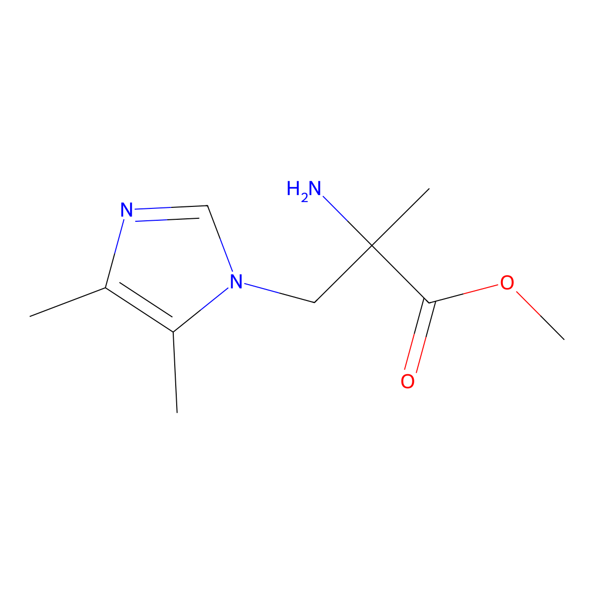 Methyl 2-amino-3-(4,5-dimethyl-1h-imidazol-1-yl)-2-methylpropanoate molecular structure, CAS 1250786-71-0