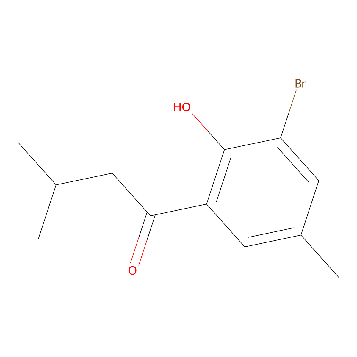 1-(3-Bromo-2-hydroxy-5-methylphenyl)-3-methylbutan-1-one molecular structure, CAS 1250786-98-1