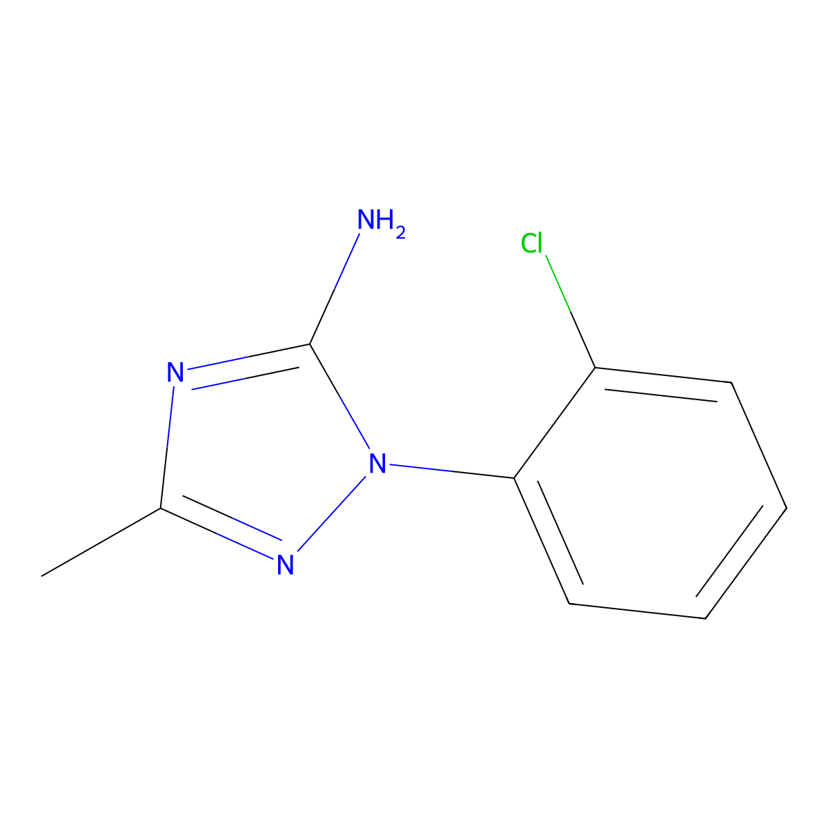 1-(2-chlorophenyl)-3-methyl-1H-1,2,4-triazol-5-amine molecular structure, CAS 1250787-26-8