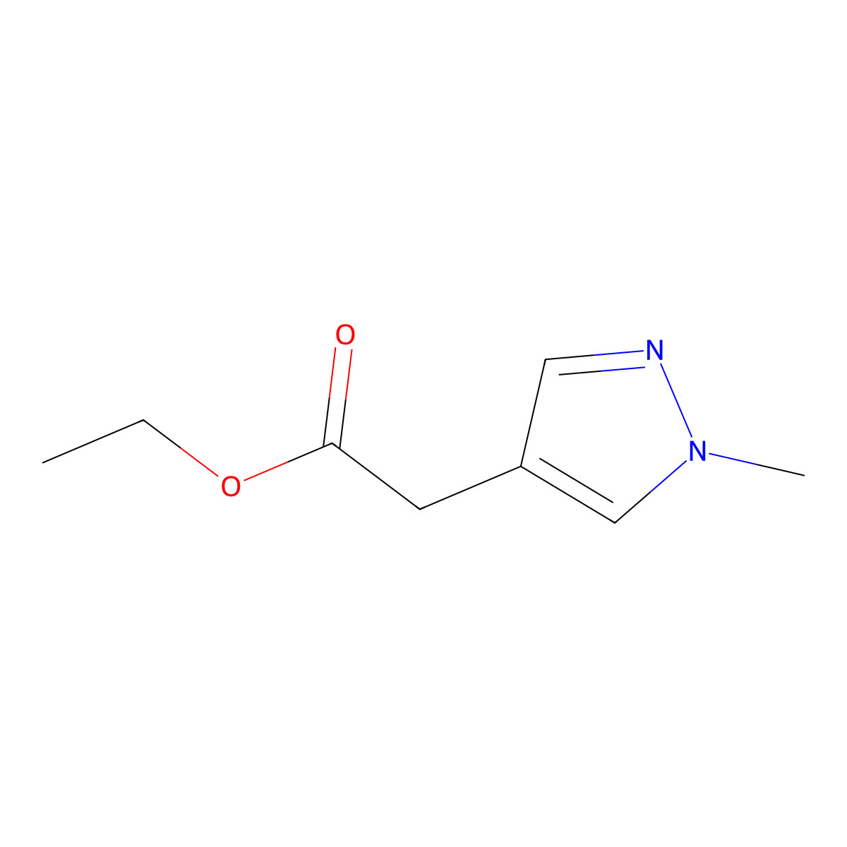 Ethyl 2-(1-methyl-1H-pyrazol-4-yl)acetate molecular structure, CAS 1250787-61-1