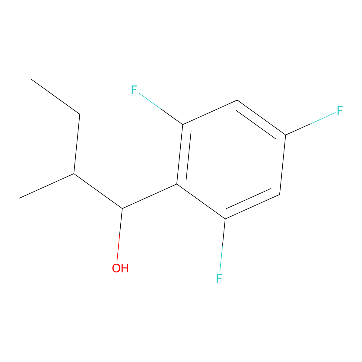 2,4,6-Trifluoro-alpha-(1-methylpropyl)benZenemethanol molecular structure, CAS 1250788-98-7