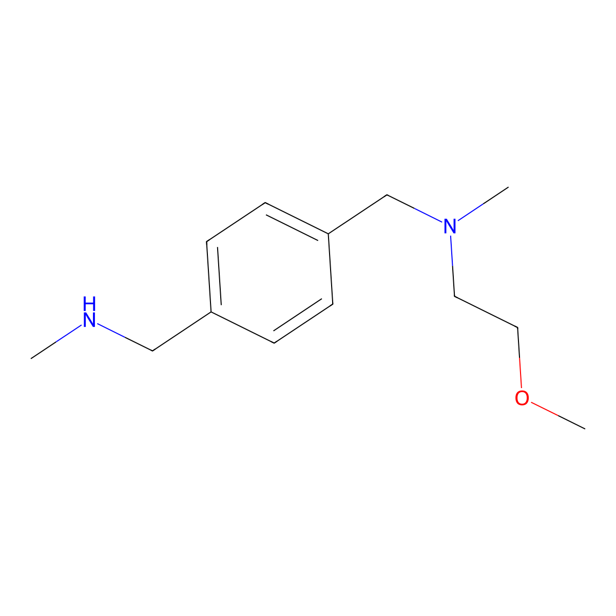 (2-Methoxyethyl)(methyl)((4-((methylamino)methyl)phenyl)methyl)amine molecular structure, CAS 1250789-15-1