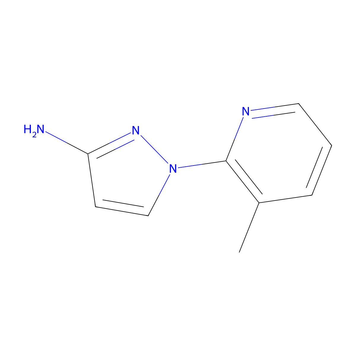 1-(3-methylpyridin-2-yl)-1H-pyrazol-3-amine molecular structure, CAS 1250791-78-6