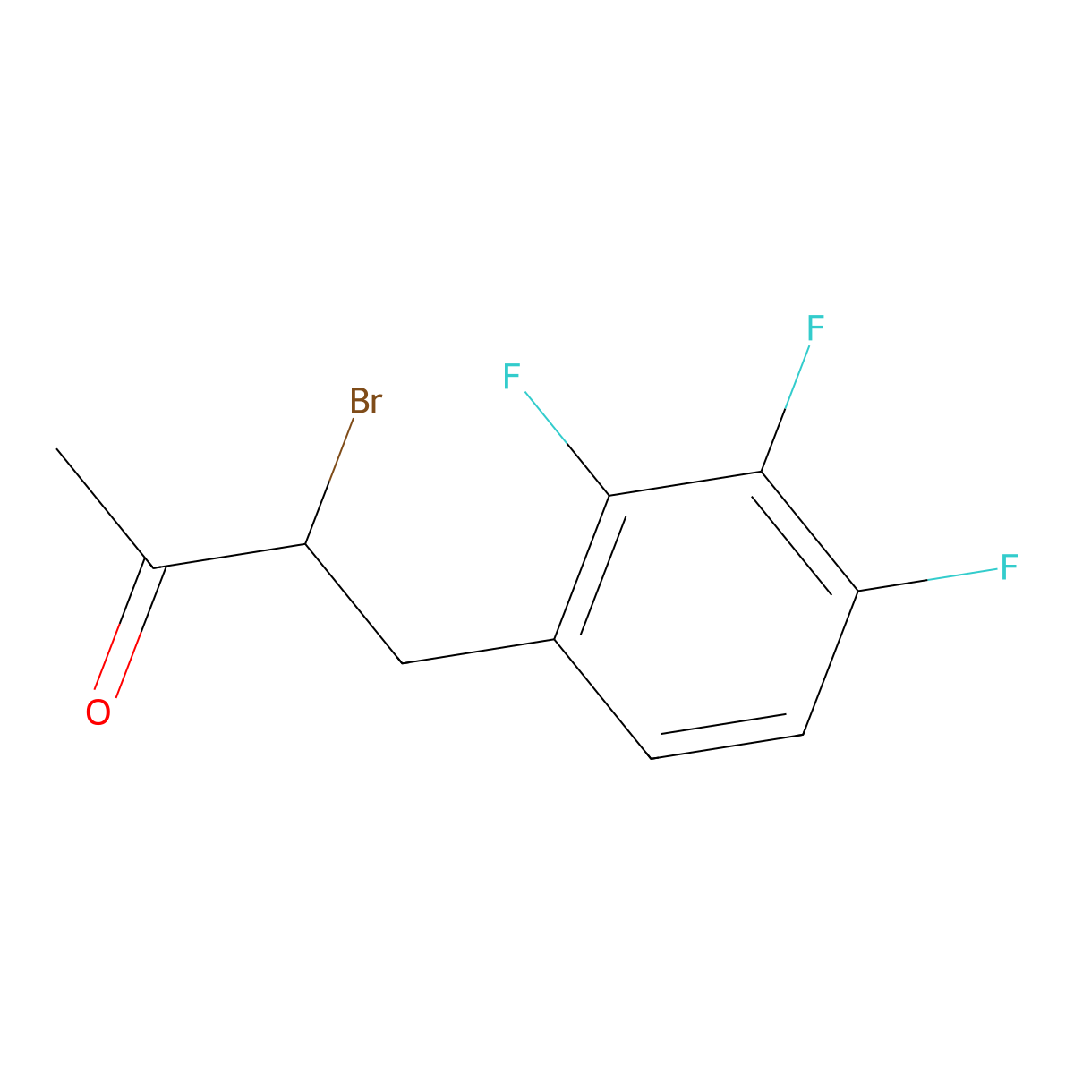 3-Bromo-4-(2,3,4-trifluorophenyl)butan-2-one molecular structure, CAS 1250793-81-7