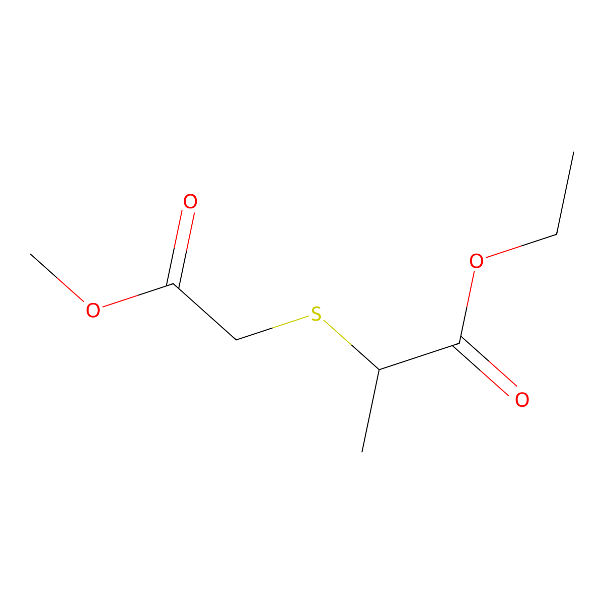 Ethyl 2-[(2-Methoxy-2-oxoethyl)sulfanyl]propanoate molecular structure, CAS 1250794-30-9
