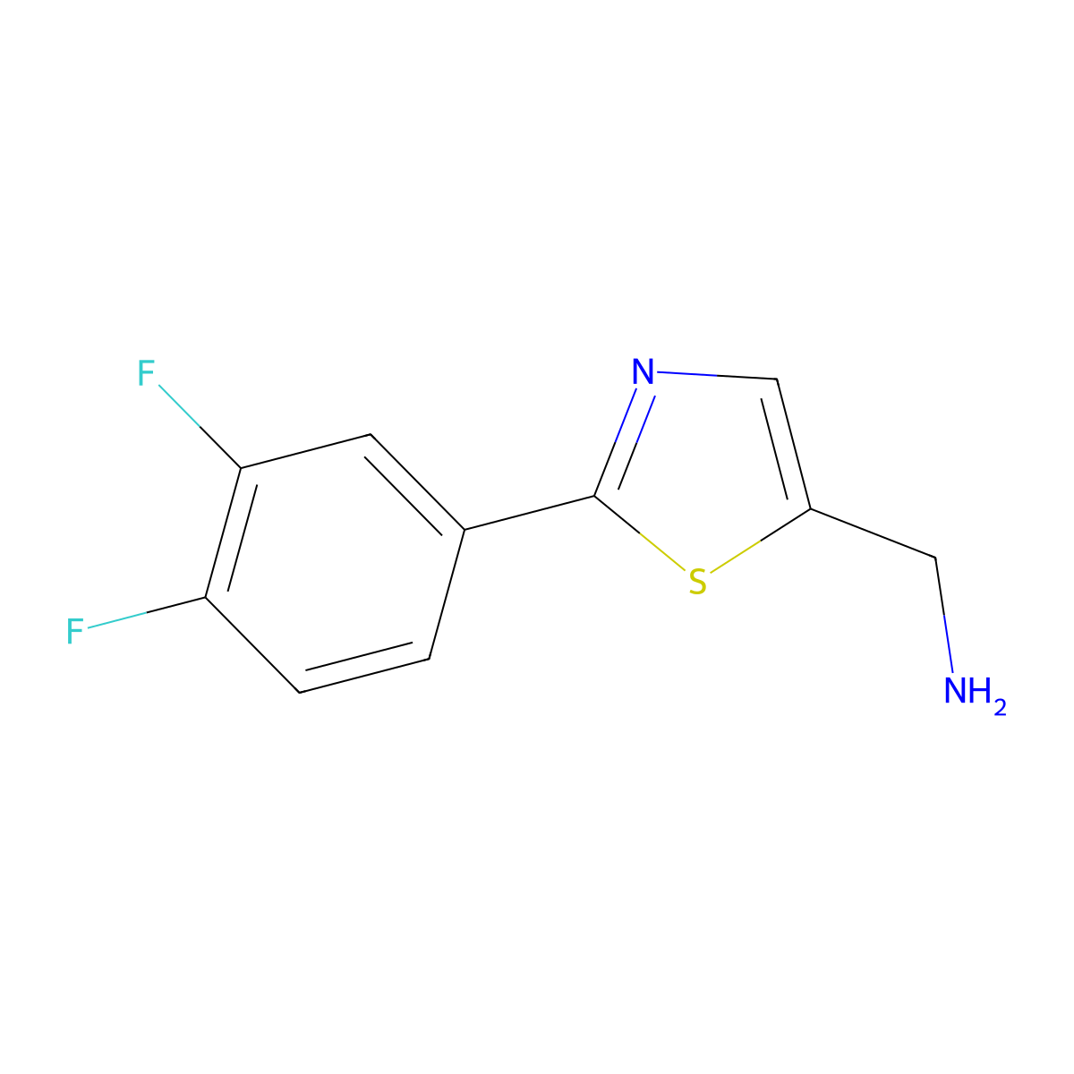(2-(3,4-Difluorophenyl)thiazol-5-yl)methanamine molecular structure, CAS 1250794-40-1