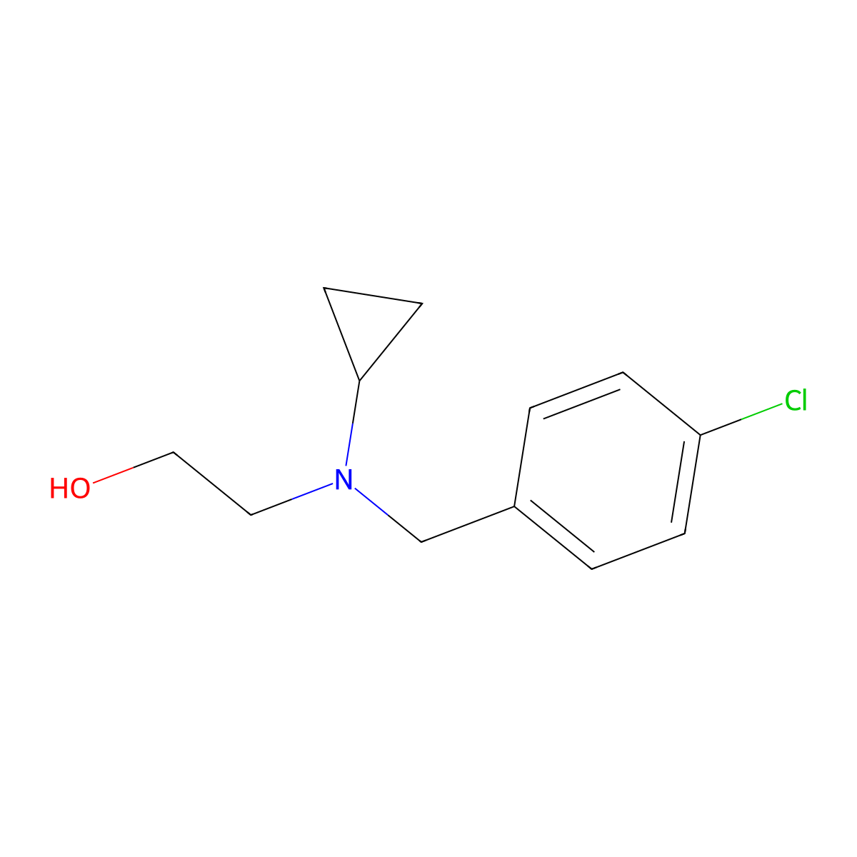 2-[(4-Chloro-benzyl)-cyclopropyl-amino]-ethanol molecular structure, CAS 1250794-81-0