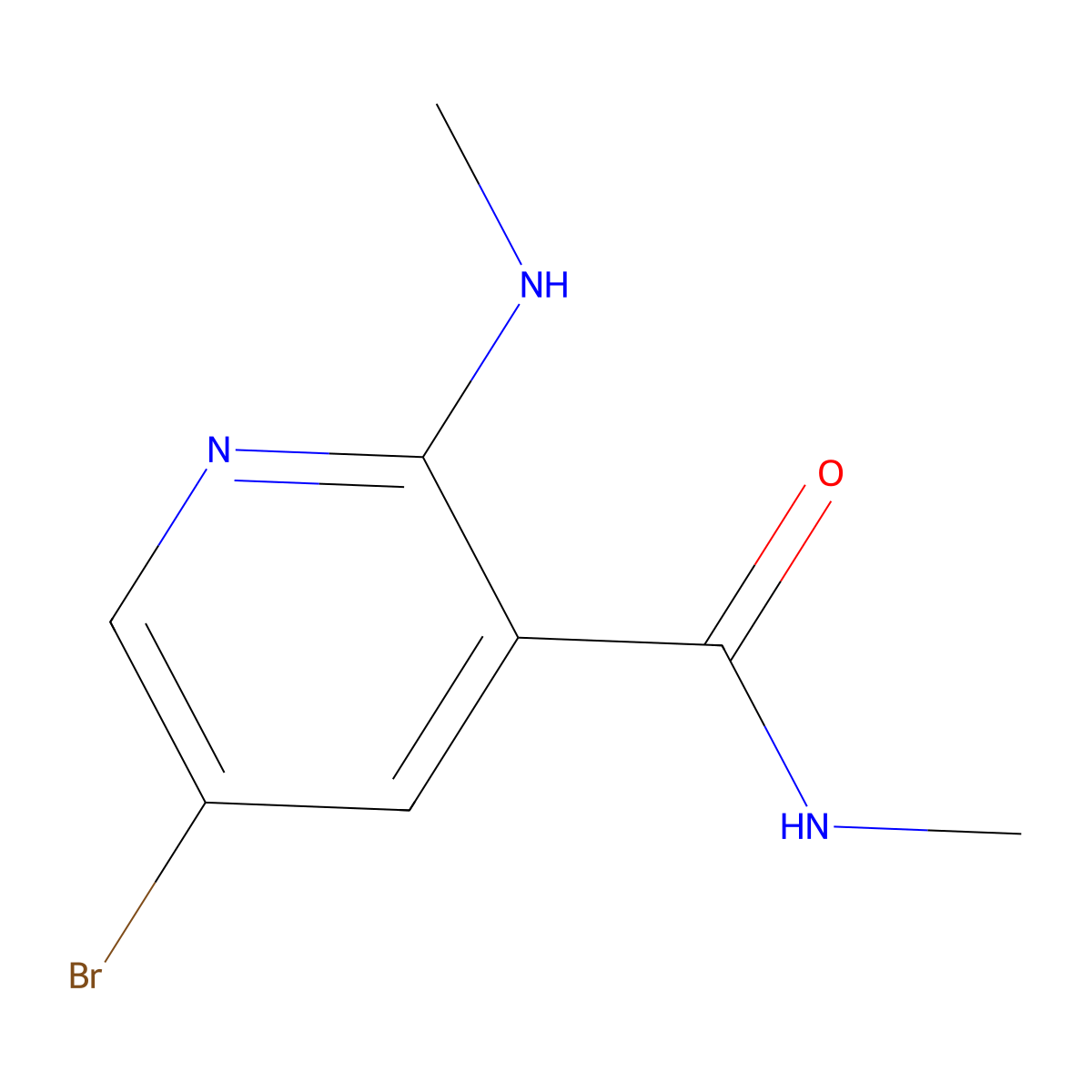 5-bromo-N-methyl-2-(methylamino)pyridine-3-carboxamide molecular structure, CAS 1250795-17-5
