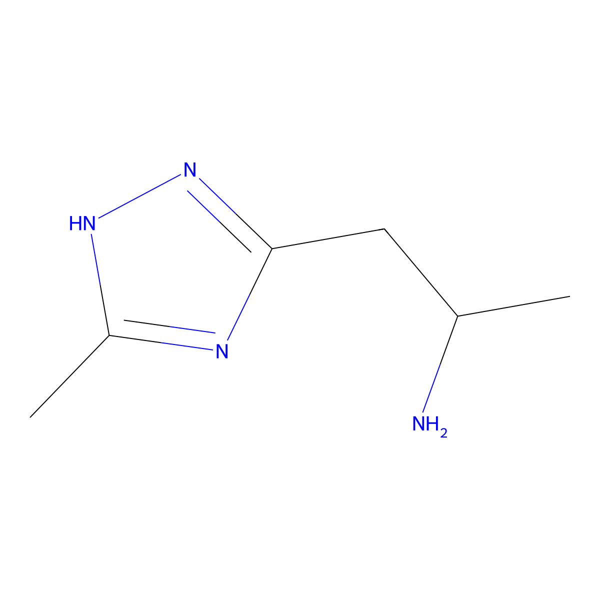 1-(3-methyl-1H-1,2,4-triazol-5-yl)propan-2-amine molecular structure, CAS 1250796-85-0