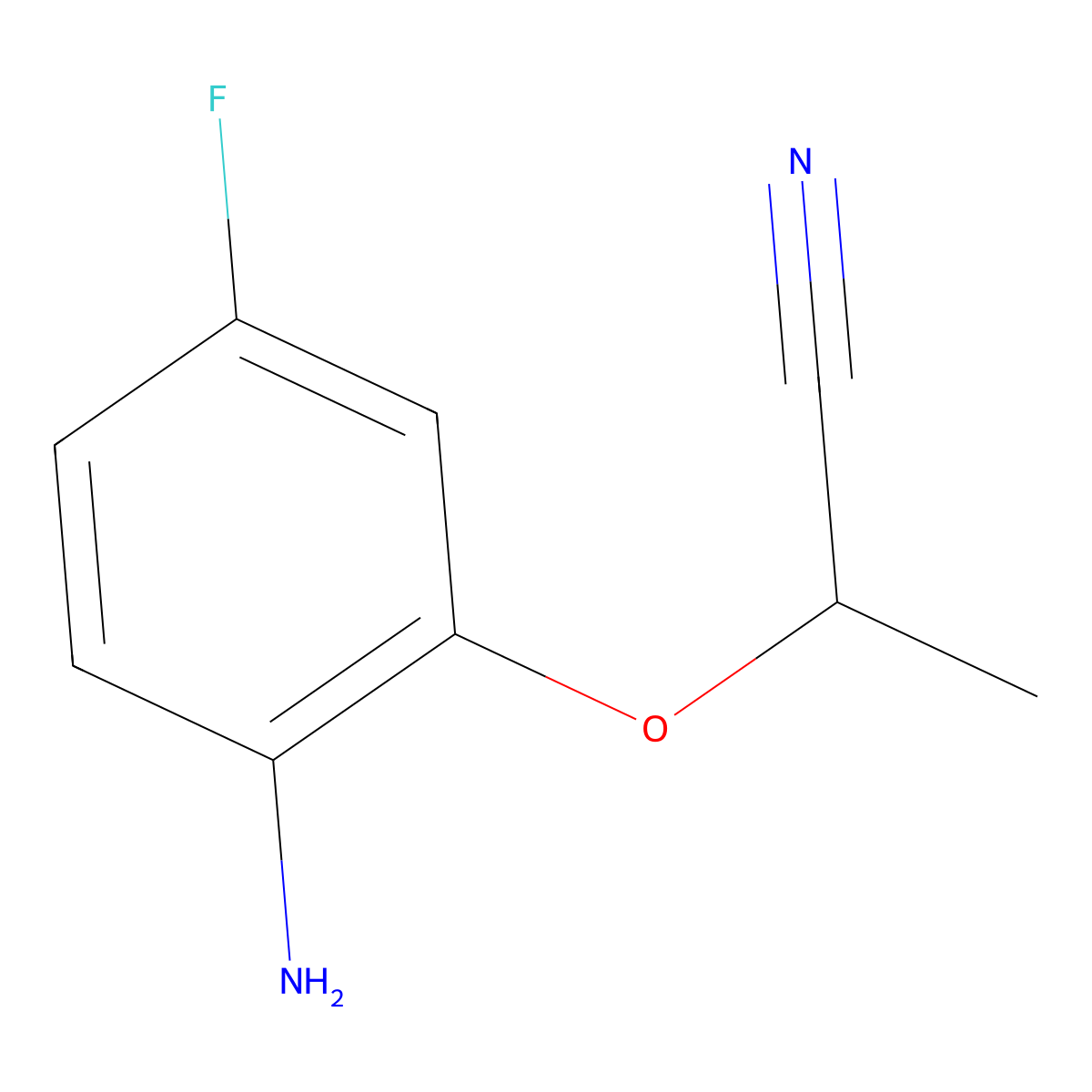 2-(2-Amino-5-fluorophenoxy)propanenitrile molecular structure, CAS 1250797-65-9