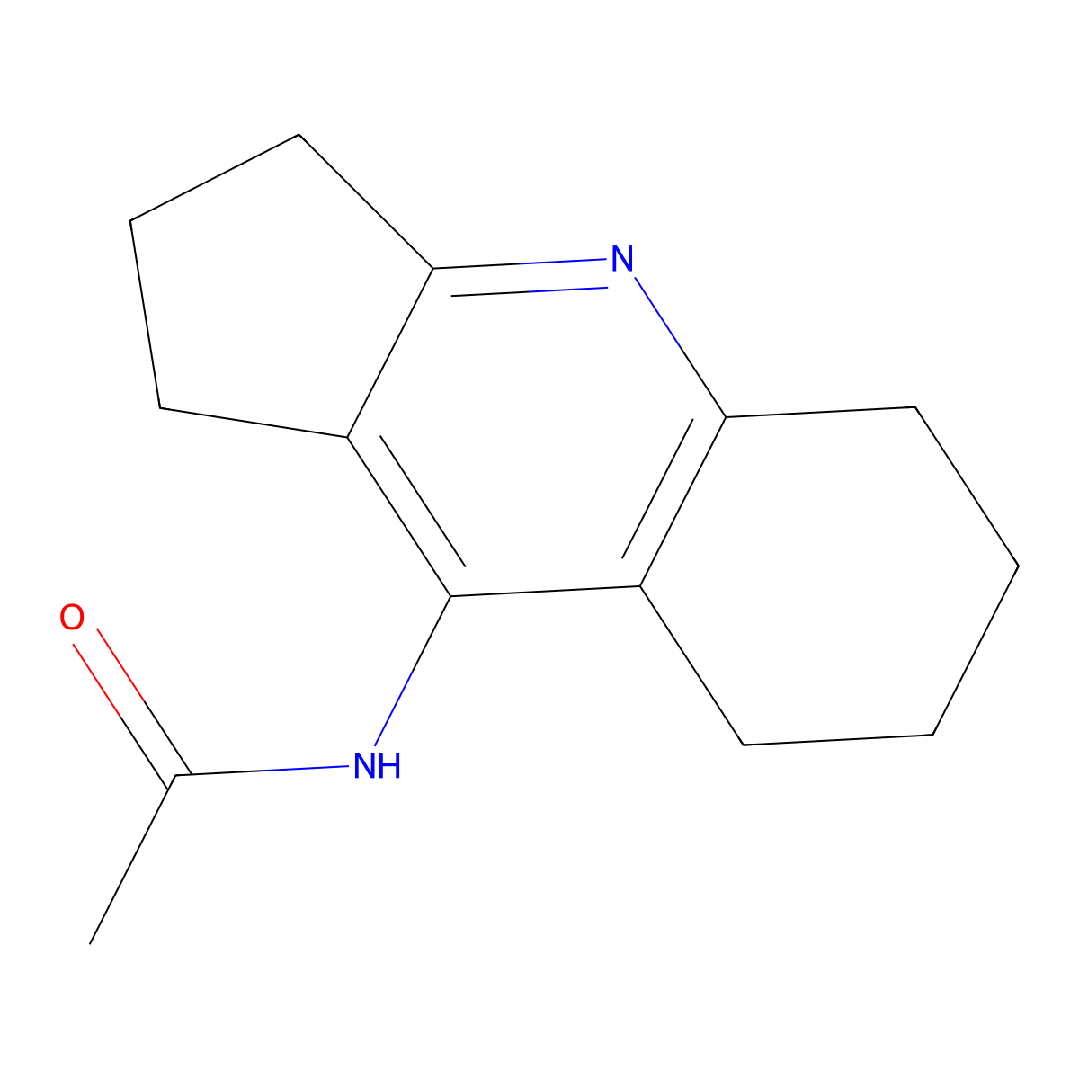 Acetamide, N-(2,3,5,6,7,8-hexahydro-1H-cyclopenta(b)quinolin-9-yl)- molecular structure, CAS 125080-93-5
