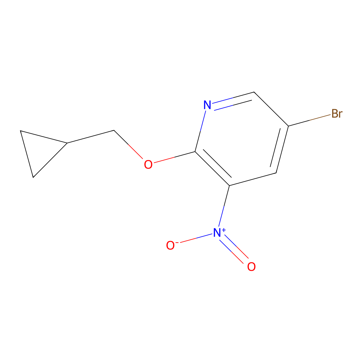5-Bromo-2-(cyclopropylmethoxy)-3-nitropyridine molecular structure, CAS 1250801-71-8