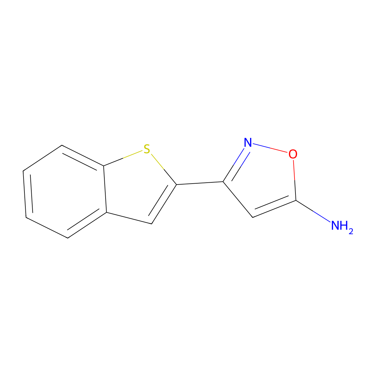 3-(Benzo[b]thiophen-2-yl)isoxazol-5-amine molecular structure, CAS 1250801-80-9