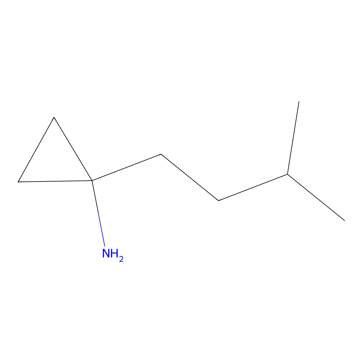 1-(3-Methylbutyl)cyclopropanamine molecular structure, CAS 1250802-37-9