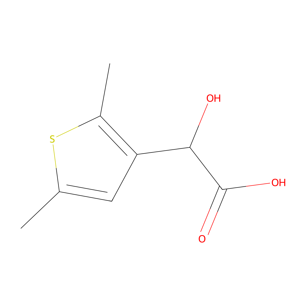 2-(2,5-Dimethylthiophen-3-yl)-2-hydroxyacetic acid molecular structure, CAS 1250803-54-3