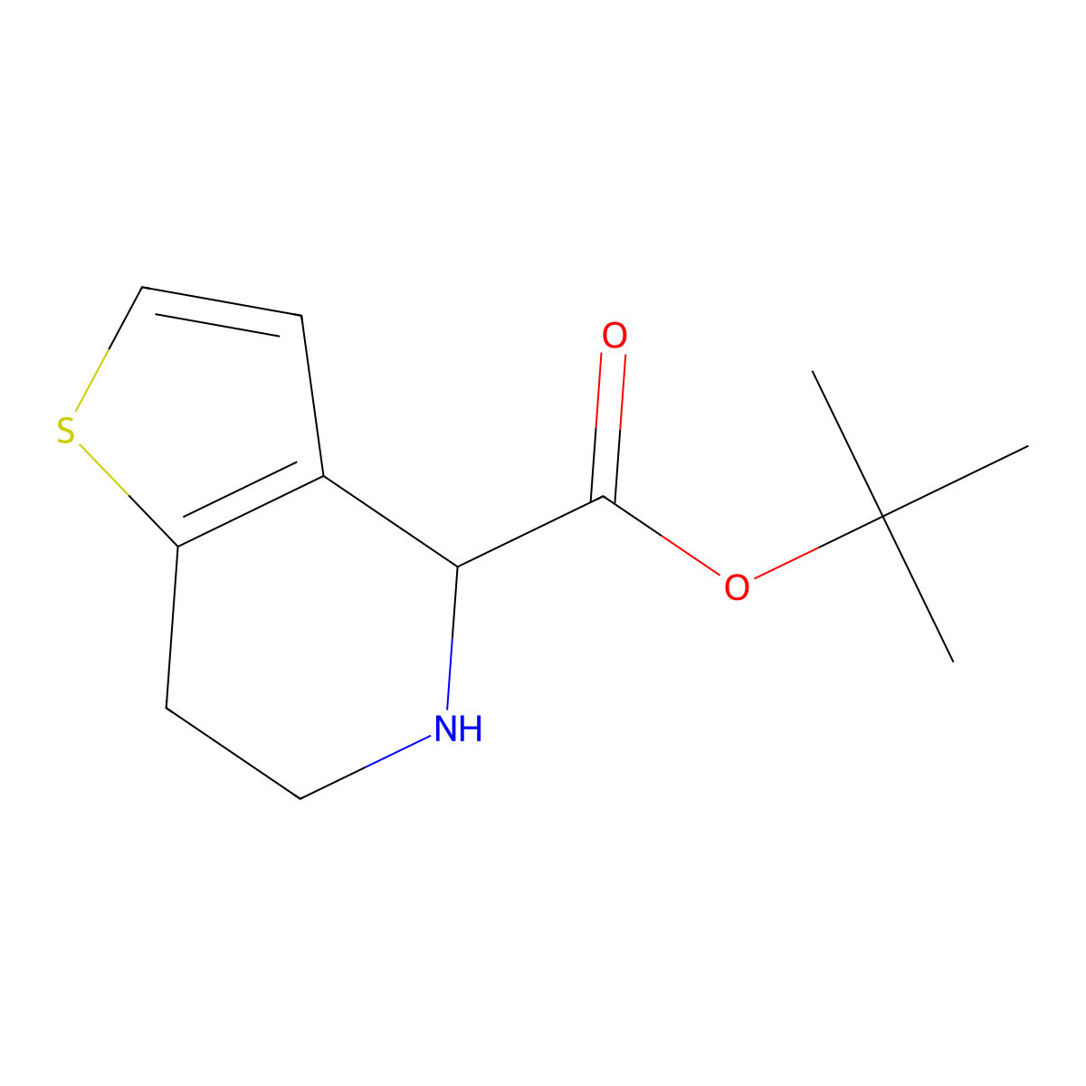 tert-butyl 4H,5H,6H,7H-thieno[3,2-c]pyridine-4-carboxylate molecular structure, CAS 1250803-56-5