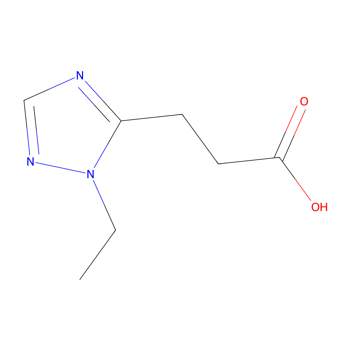 3-(1-Ethyl-1h-1,2,4-triazol-5-yl)propanoic acid molecular structure, CAS 1250803-63-4