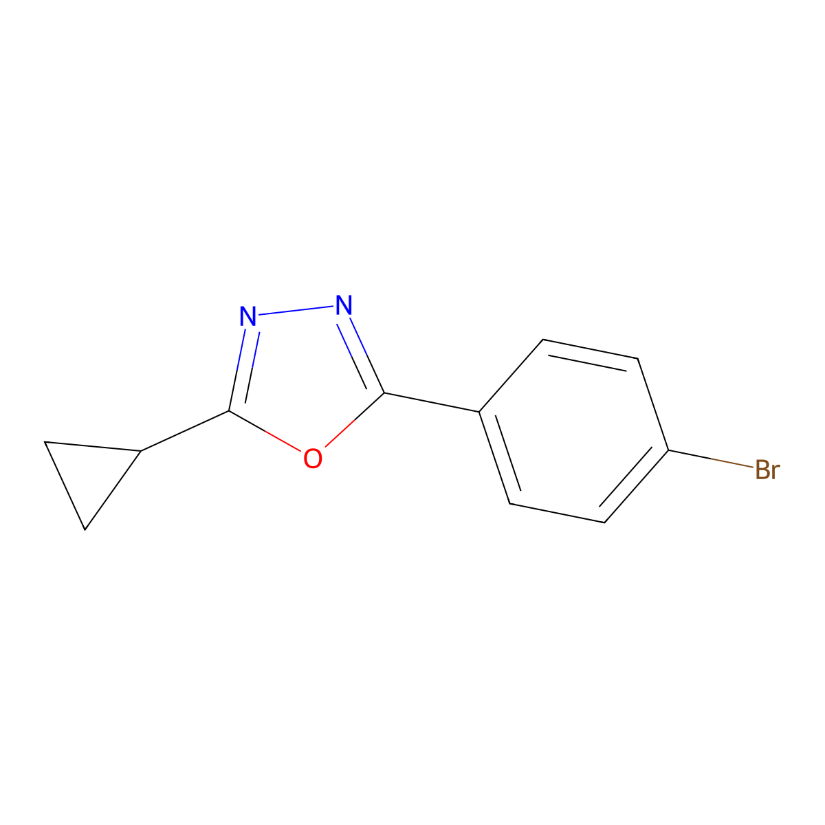 2-(4-Bromophenyl)-5-cyclopropyl-1,3,4-oxadiazole molecular structure, CAS 1250803-72-5