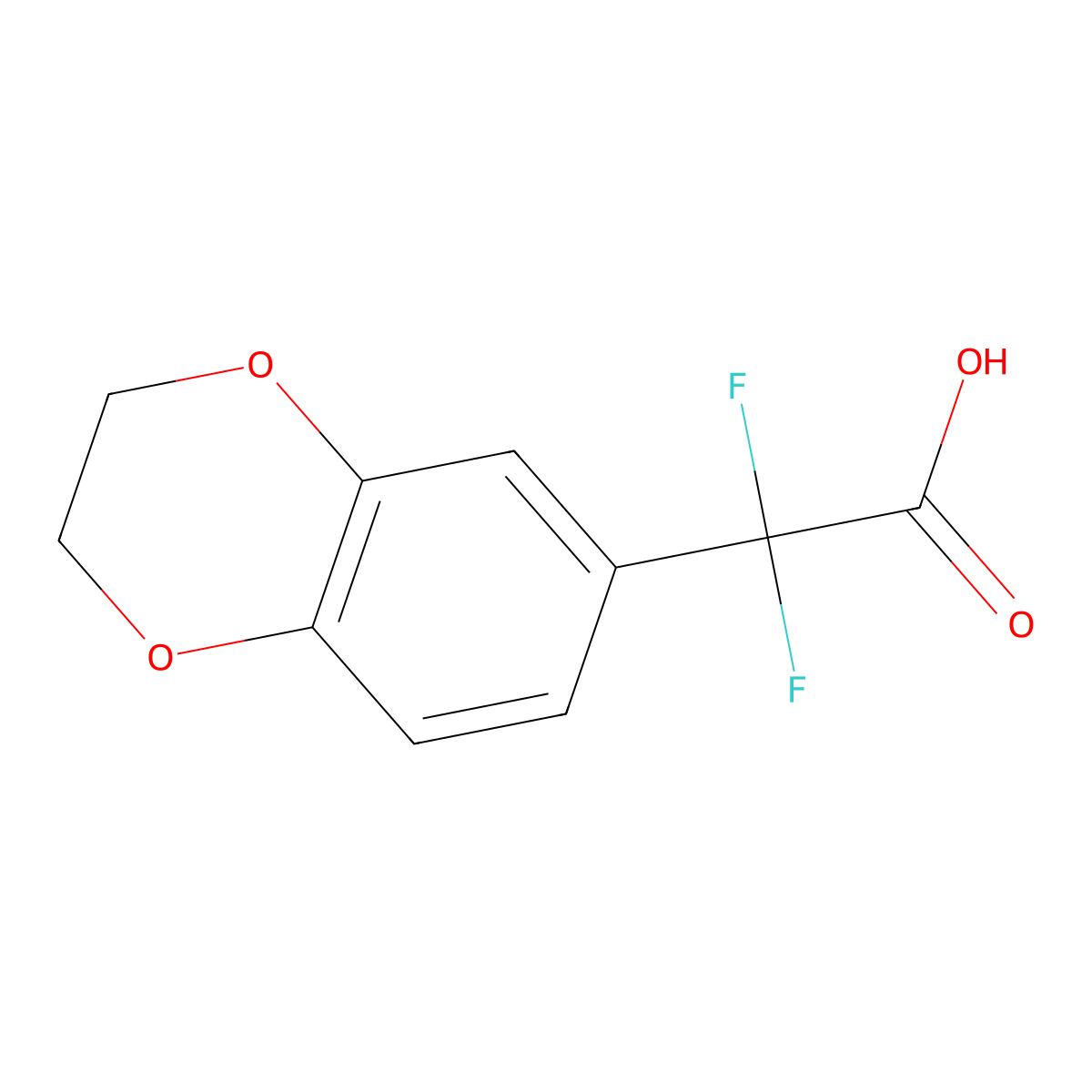 (2,3-Dihydrobenzo[1,4]dioxin-6-yl)difluoroacetic acid molecular structure, CAS 1250806-18-8