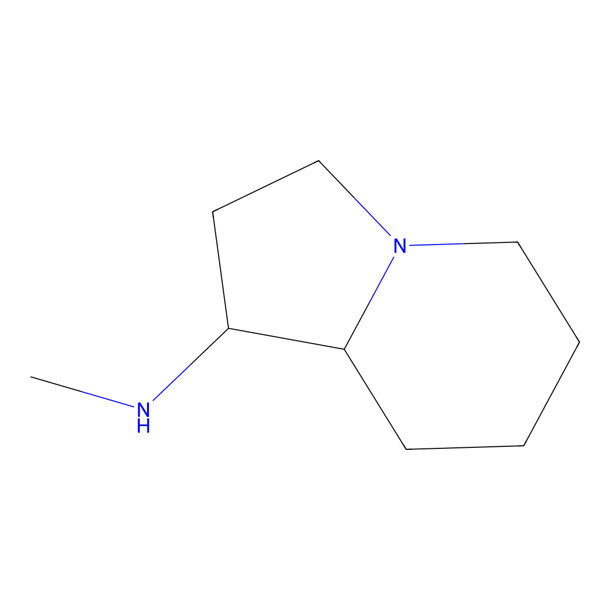N-methyl-octahydroindolizin-1-amine, Mixture of diastereomers molecular structure, CAS 1250806-24-6