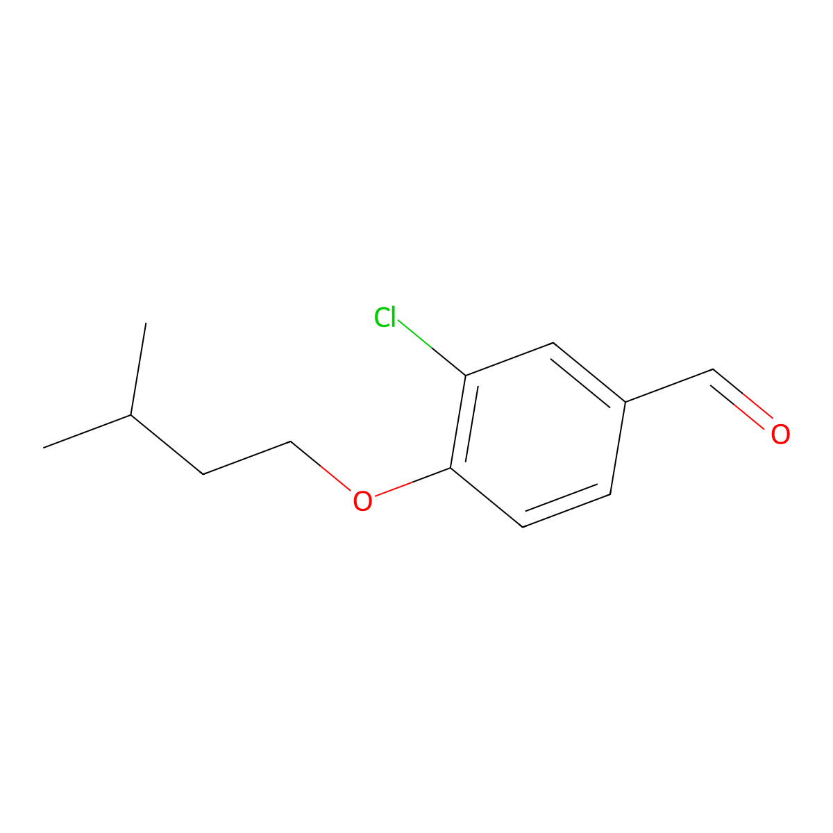 3-Chloro-4-iso-pentoxybenzaldehyde molecular structure, CAS 1250807-56-7