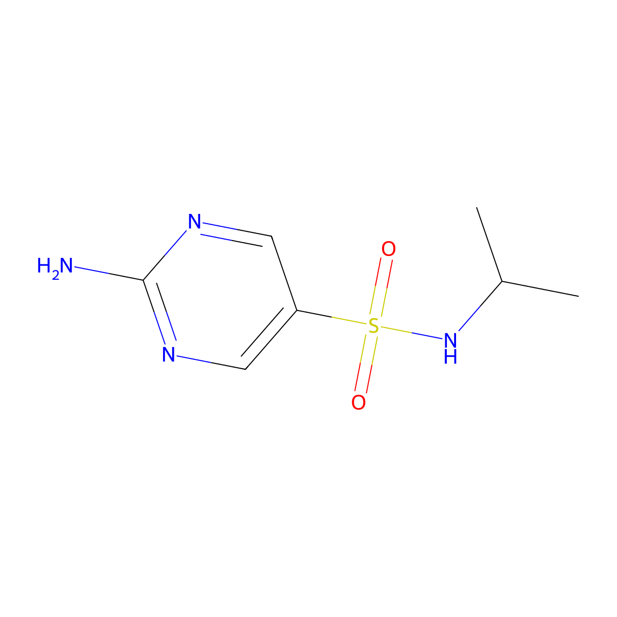 2-amino-N-(propan-2-yl)pyrimidine-5-sulfonamide molecular structure, CAS 1250808-20-8