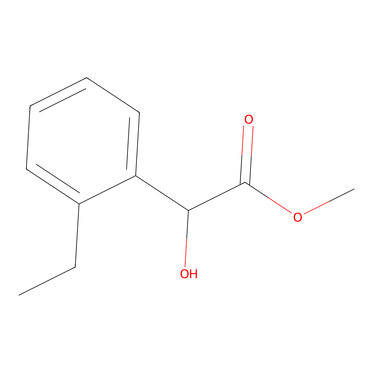 Methyl 2-(2-ethylphenyl)-2-hydroxyacetate molecular structure, CAS 1250808-23-1