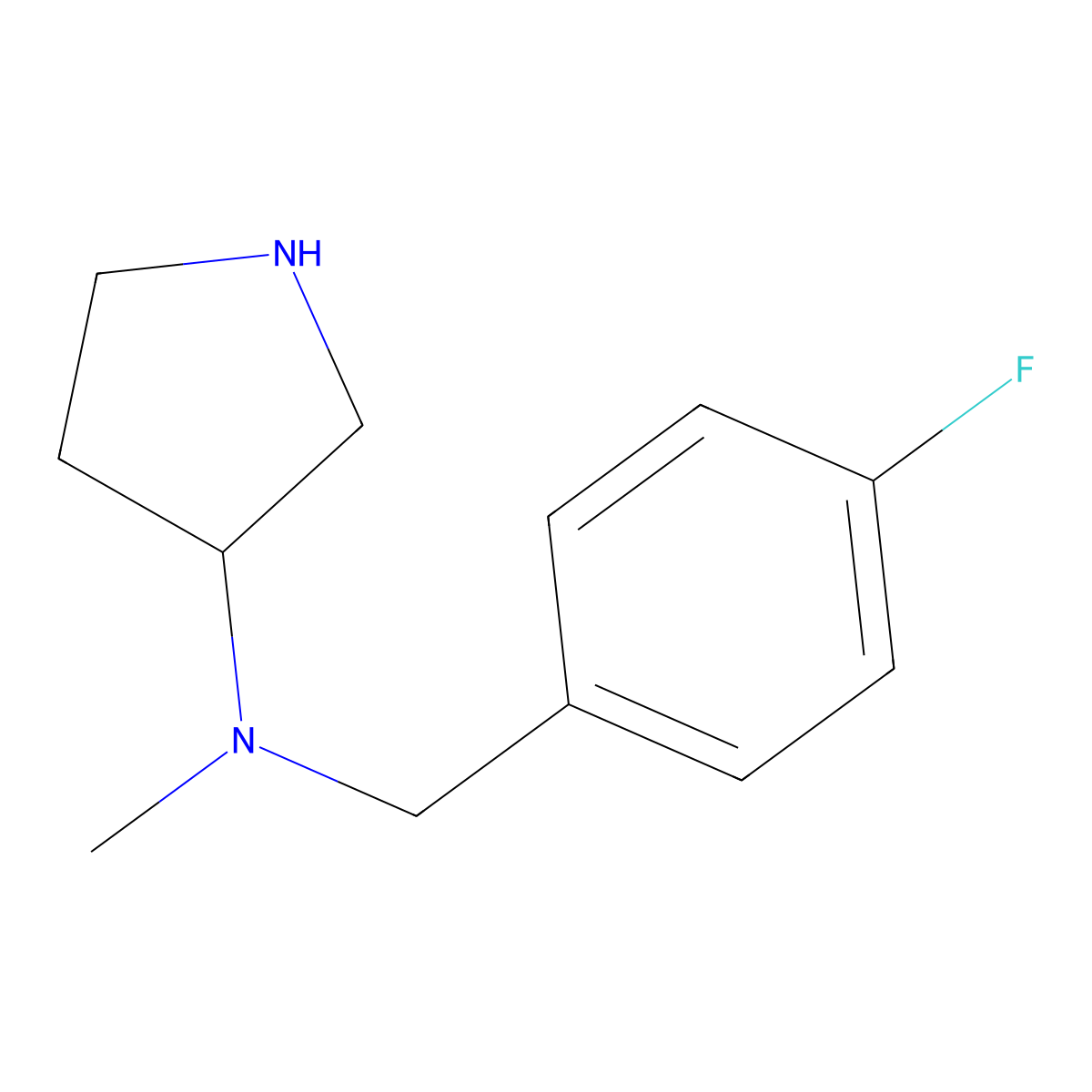 N-(4-Fluorobenzyl)-N-methylpyrrolidin-3-amine molecular structure, CAS 1250808-58-2