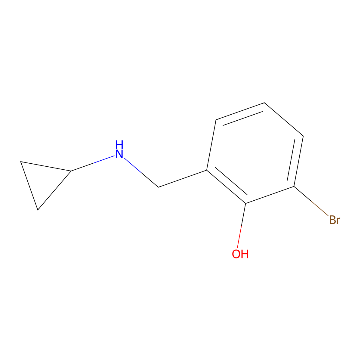 2-Bromo-6-[(cyclopropylamino)methyl]phenol molecular structure, CAS 1250808-74-2