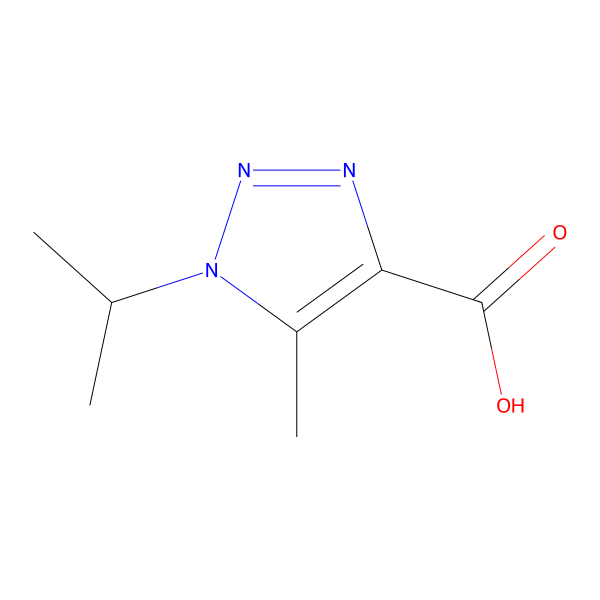 5-methyl-1-(propan-2-yl)-1H-1,2,3-triazole-4-carboxylic acid molecular structure, CAS 1250809-02-9