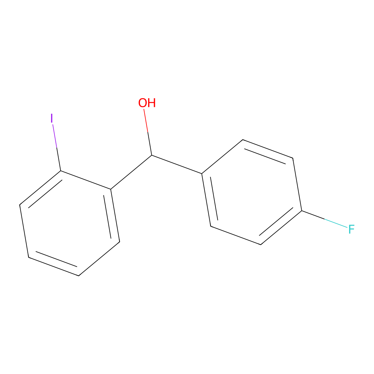 4-Fluoro-alpha-(2-iodophenyl)benZenemethanol molecular structure, CAS 1250809-64-3