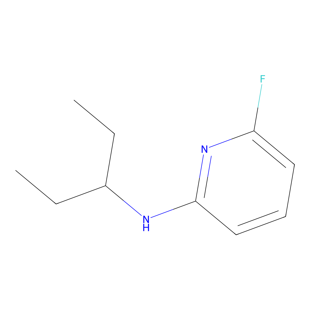 6-fluoro-N-(pentan-3-yl)pyridin-2-amine molecular structure, CAS 1250812-03-3