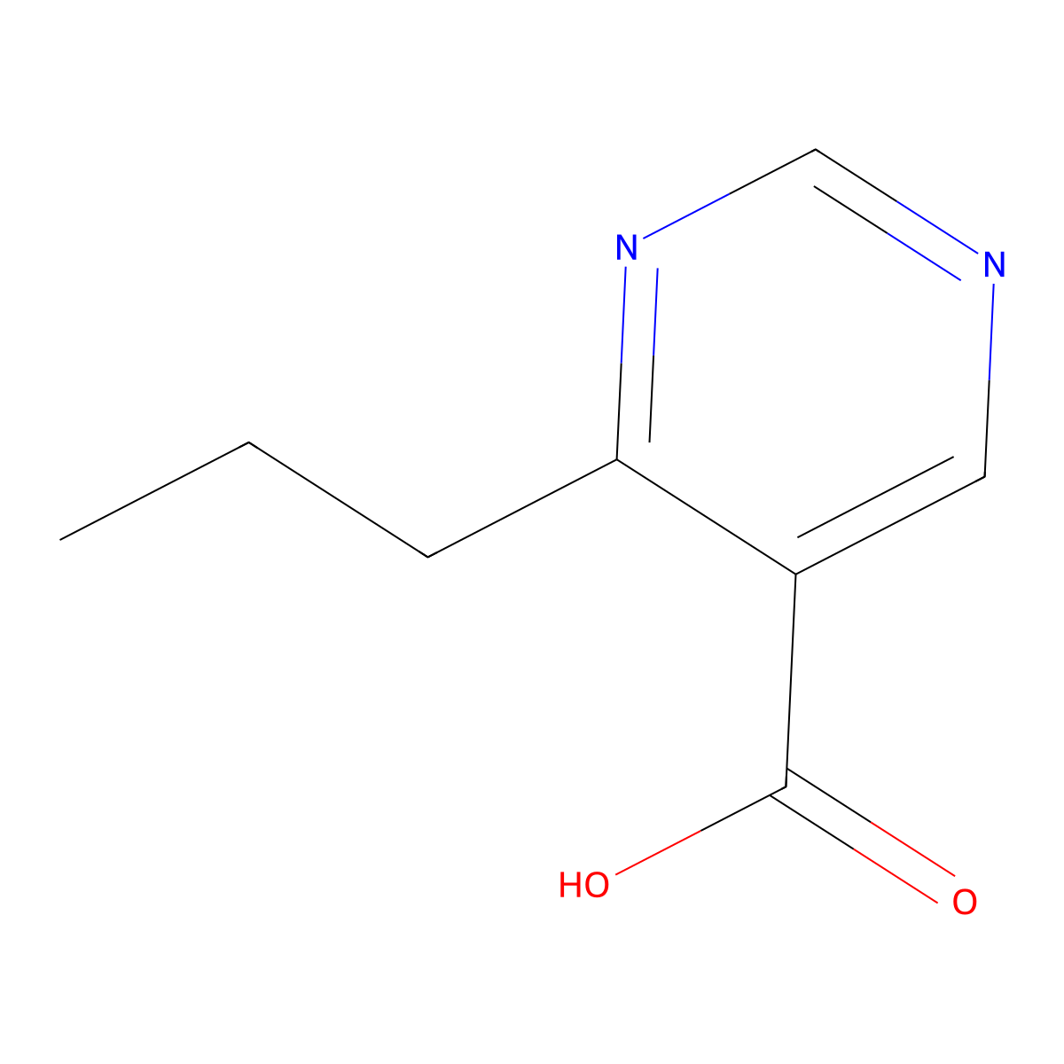 4-Propyl-5-pyrimidinecarboxylic acid molecular structure, CAS 1250812-18-0