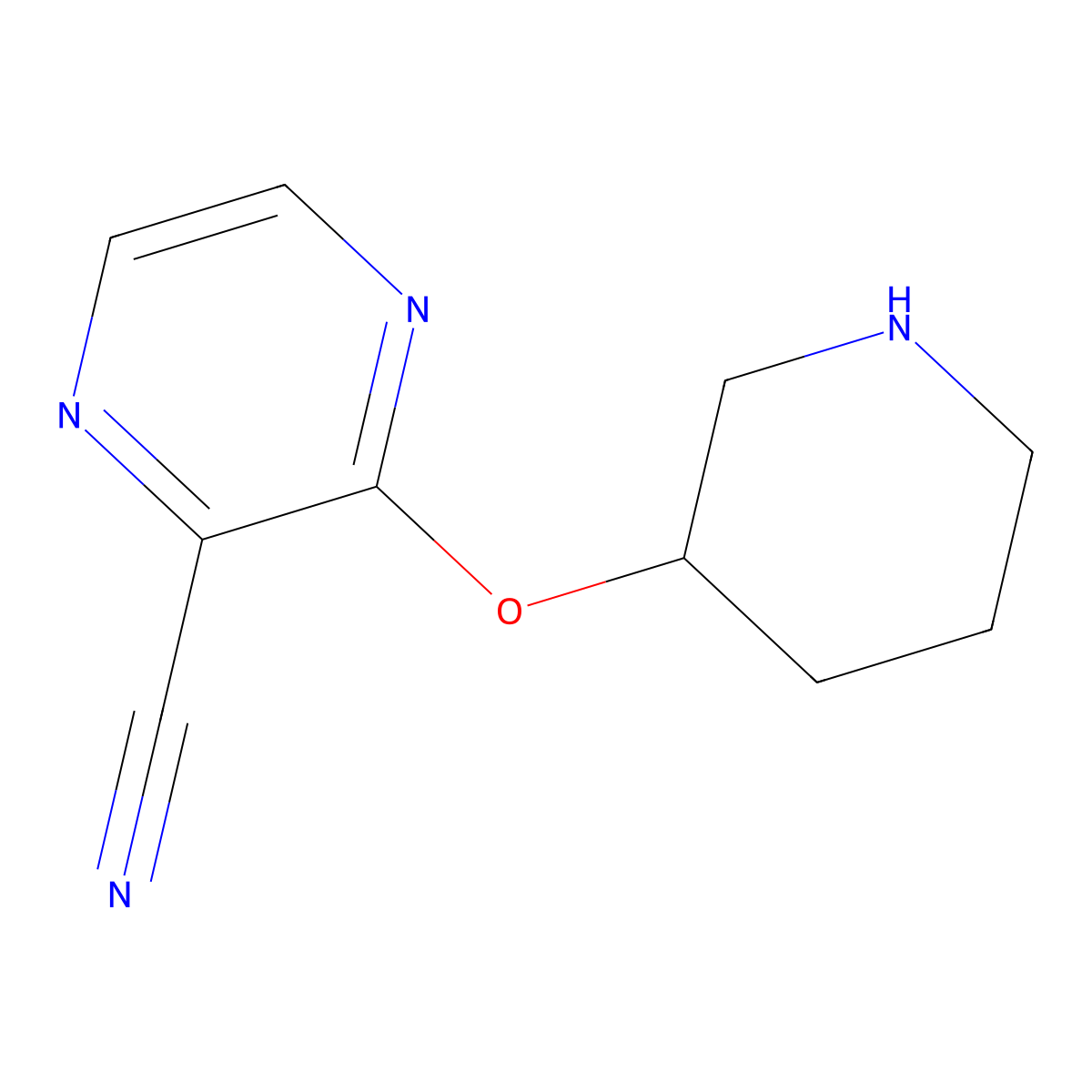 3-(Piperidin-3-yloxy)pyrazine-2-carbonitrile molecular structure, CAS 1250812-36-2