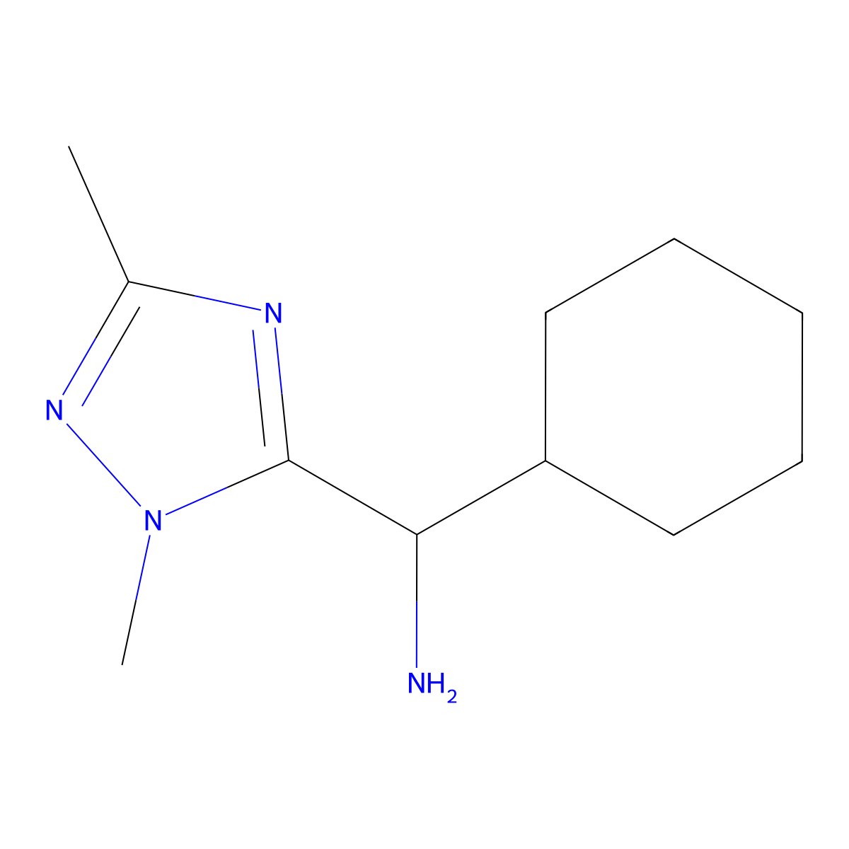 Cyclohexyl(1,3-dimethyl-1h-1,2,4-triazol-5-yl)methanamine molecular structure, CAS 1250812-53-3