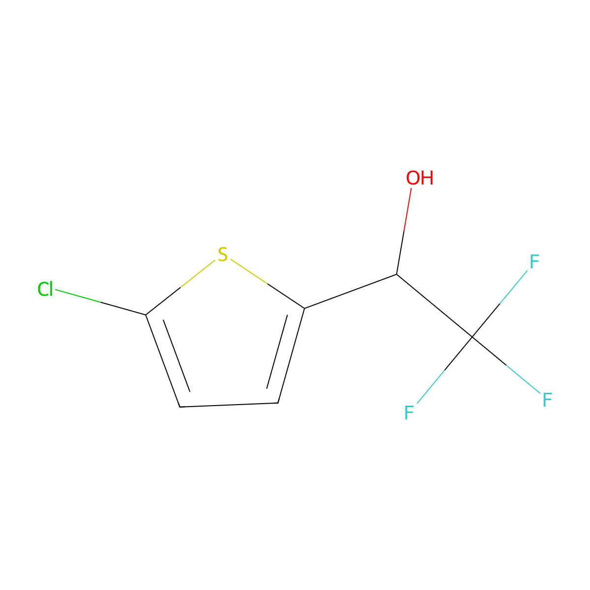 1-(5-Chlorothiophen-2-yl)-2,2,2-trifluoroethan-1-ol molecular structure, CAS 1250812-80-6