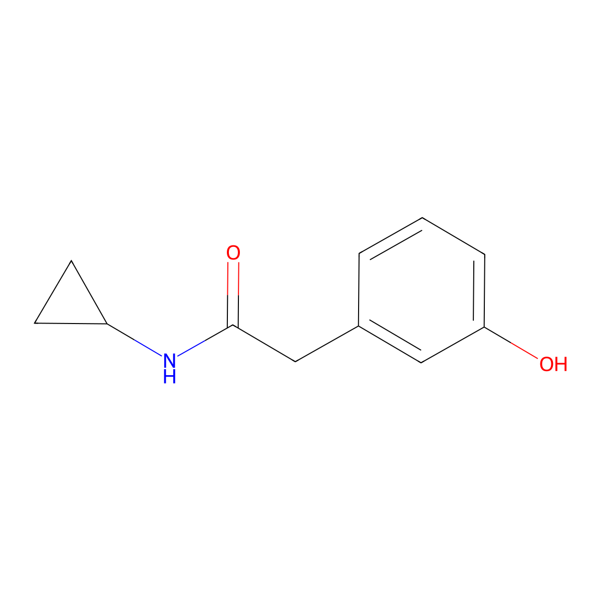 N-cyclopropyl-2-(3-hydroxyphenyl)acetamide molecular structure, CAS 1250812-96-4