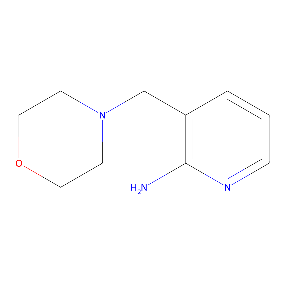 2-Amino-3-(morpholinomethyl)pyridine molecular structure, CAS 1250814-06-2